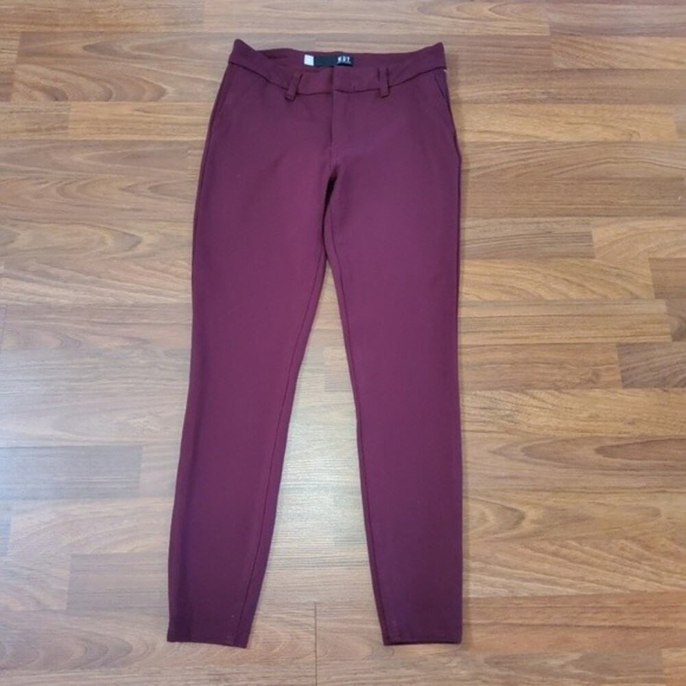 Kut from the Kloth Mia Ankle Skinny Pants 2 Burgundy Red New